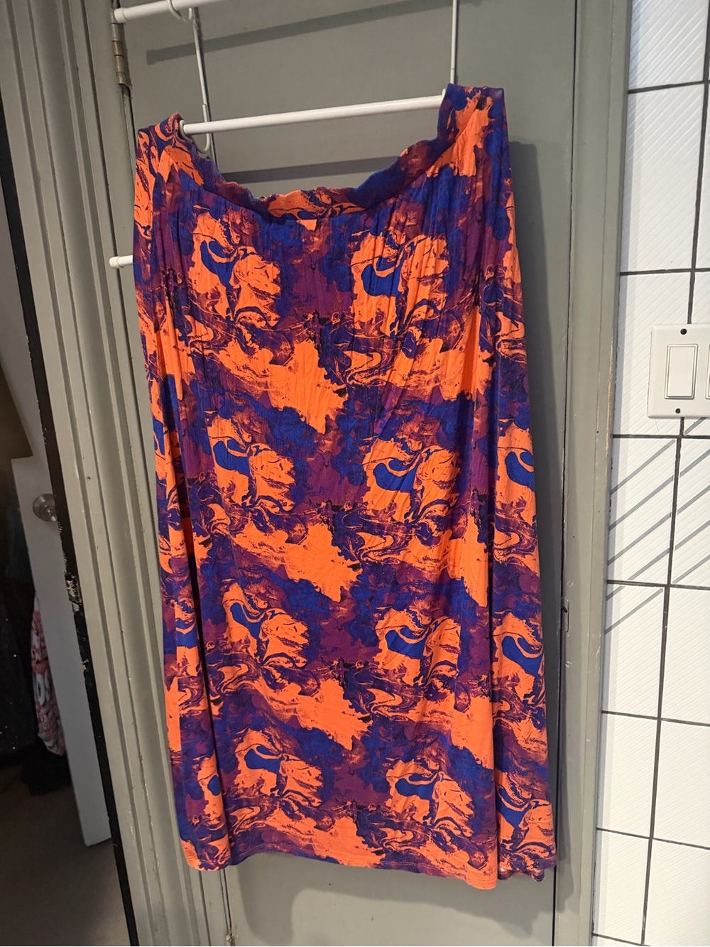Bold Orange & Purple Maxi Skirt - Women